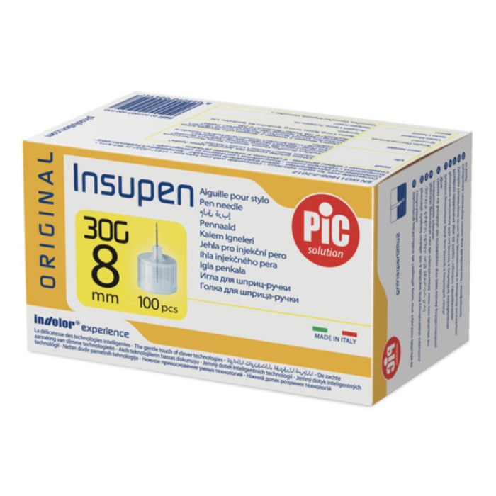 Голки стерильні для інсулінових ручок INSUPEN ORIGINAL, 30G x 8мм (0,30 x 8 мм) 100 шт.