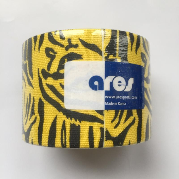 Кінезіо тейп Ares Amazon Tiger Жовто-чорний тигр 5см*5м - Зображення 2