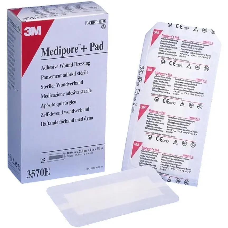 Адгезивна пов'язка для закриття ран 3M Medipore + Pad 10 х 20 см (3570E) №25