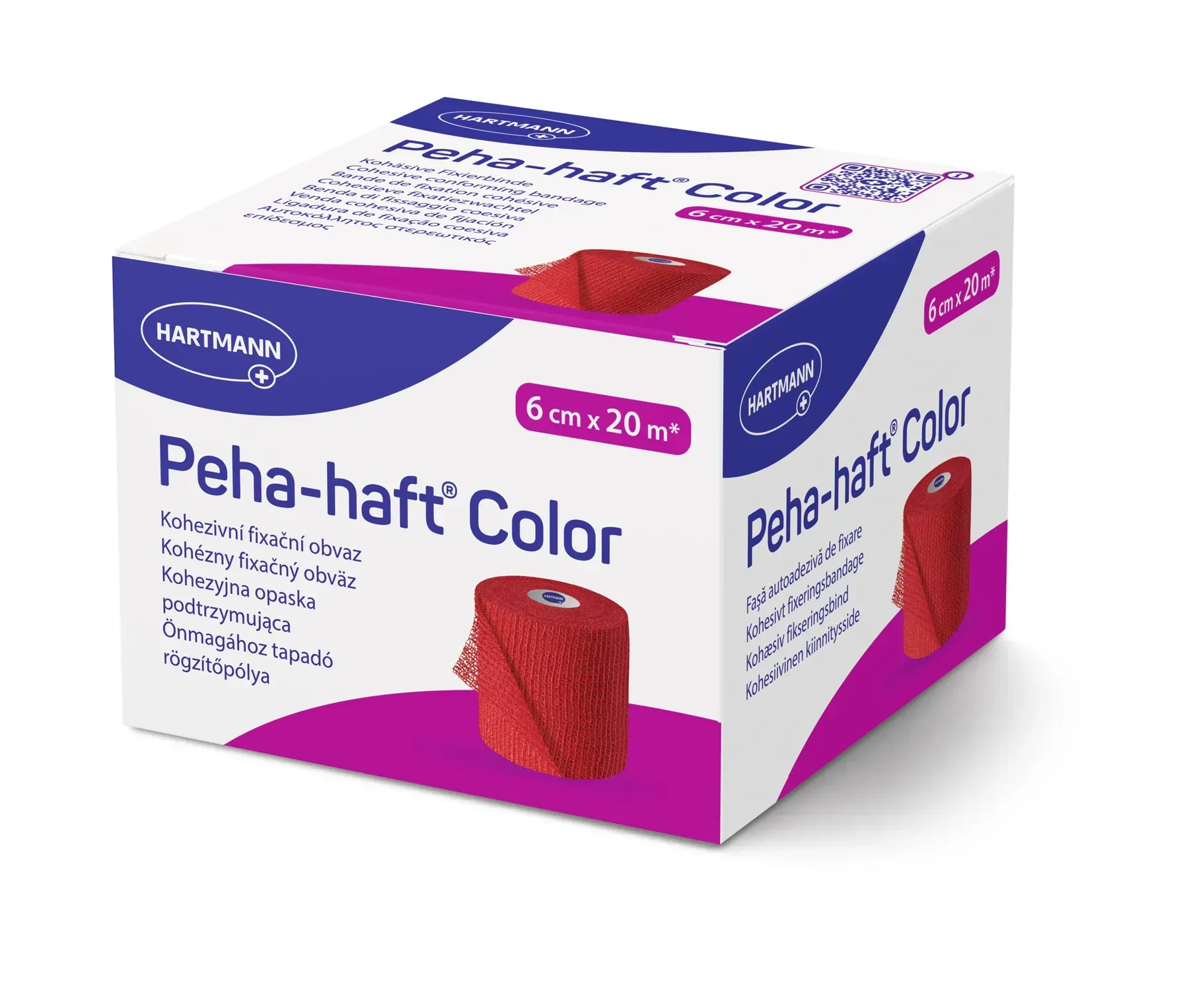 Бинт когезивний фіксуючий Peha-haft® Color red / Пеха-хафт колор червоний 6см x 20м 1шт