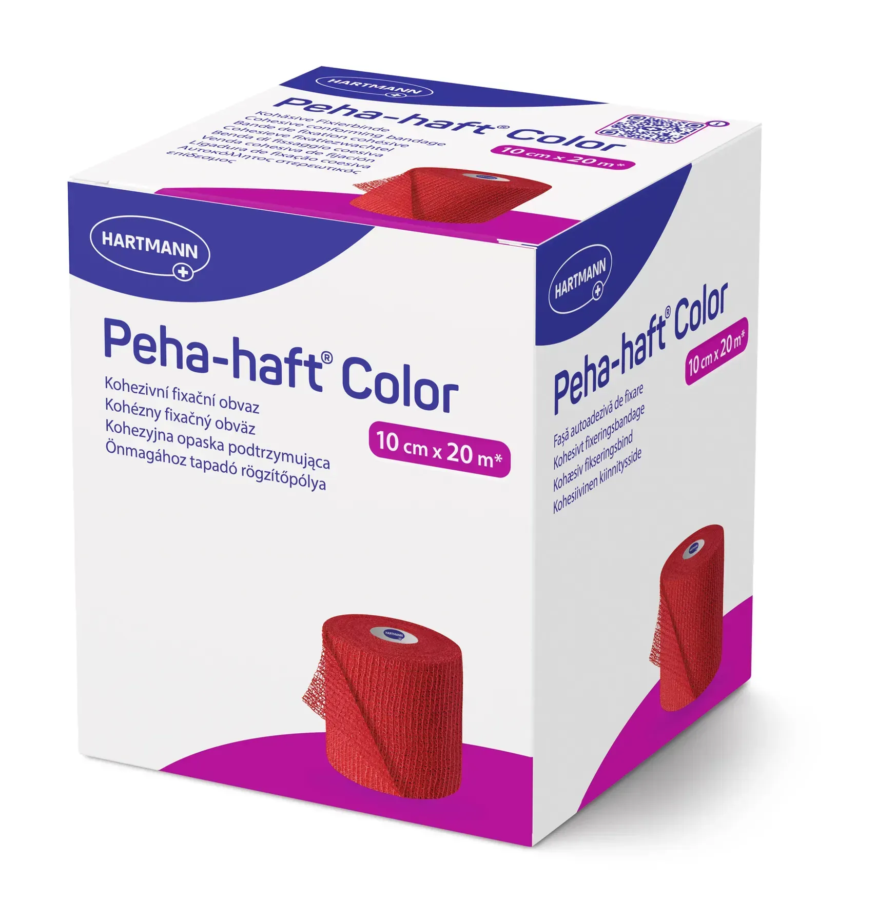 Бинт когезивний фіксуючий Peha-haft® Color red / Пеха-хафт колор червоний 10см x 20м 1шт