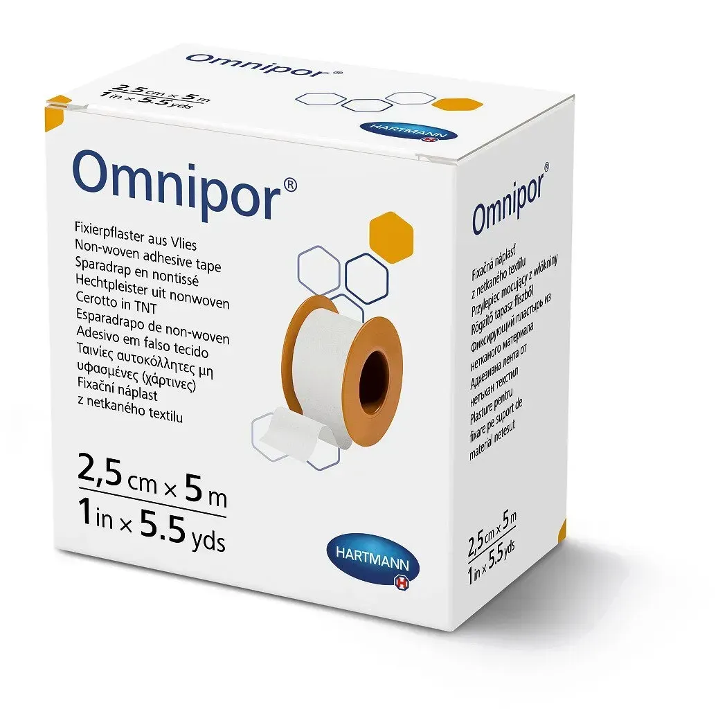 Пластир фіксуючий з нетканного матеріалу Omnipor 2,5 см х 5 м №1