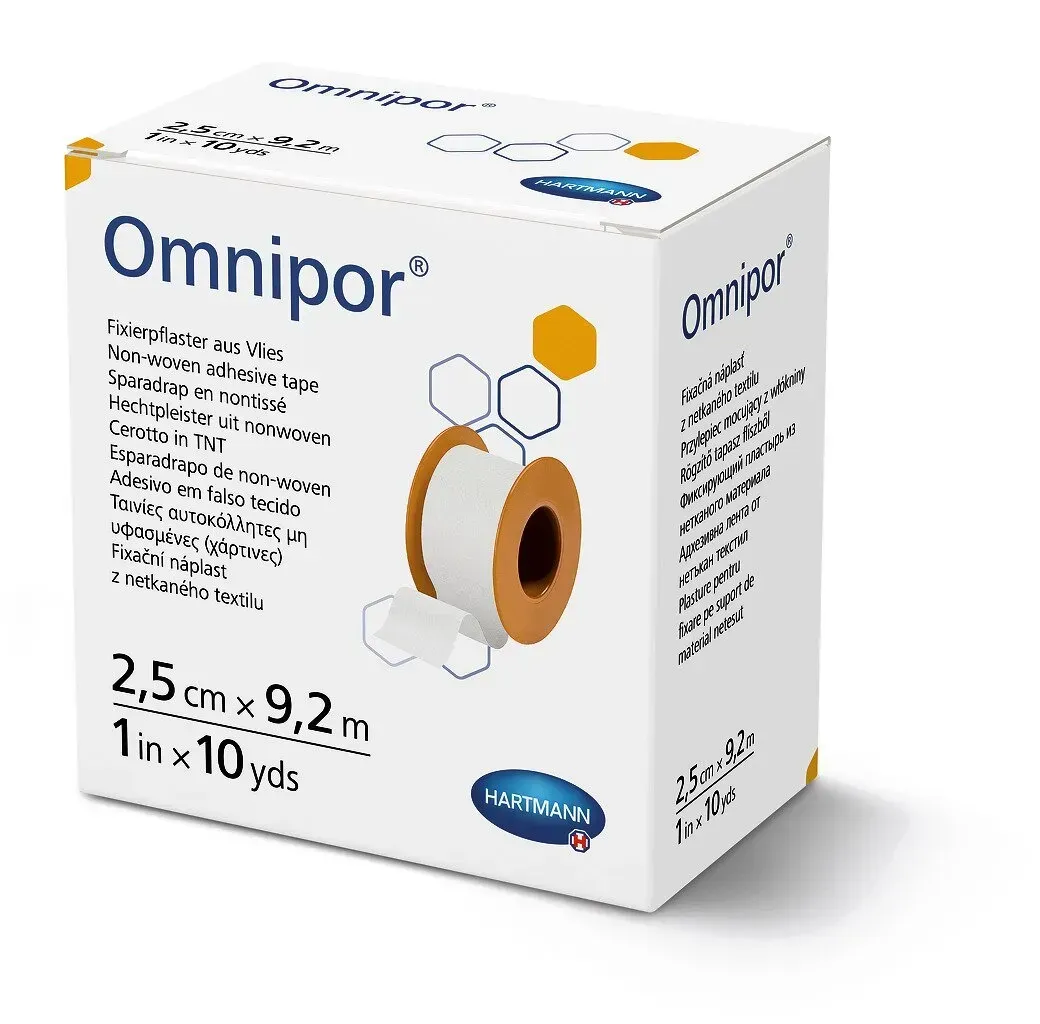 Пластир фіксуючий з нетканного матеріалу Omnipor 2,5 см х 9,2 м №1