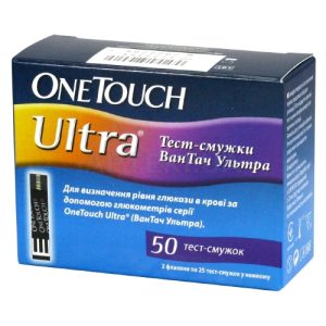 Тест-смужки One Touch Ultra для глюкометра 50 штук